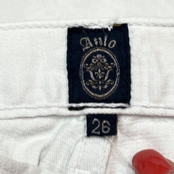 Anlo Womens 26 White Flare Leg Jeans Denim with Braided Sides Boho Festival - Picture 8 of 9